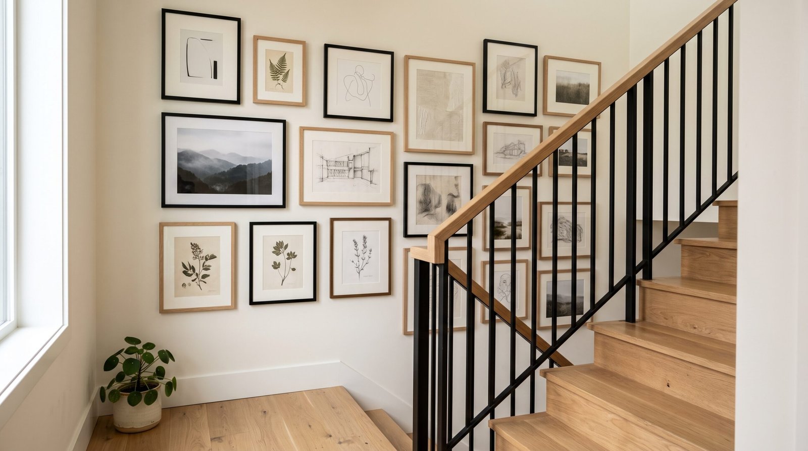 Indoor Stair Landing Decor Ideas